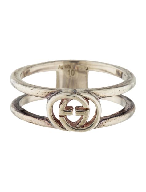 gucci ring interlocking g thin open band|gucci interlocking ring silver.